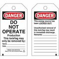 Brady Brady Lockout Tag- Danger Do Not Operate, 2 Sided, Polyester, 25/Pack 50198